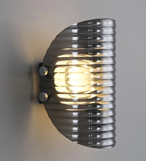 Jasper Smoke Black Wall Light Metal & Acrylic Body Tri-Color LED Modern Decorative Bedside Wall Lamp for Bedroom