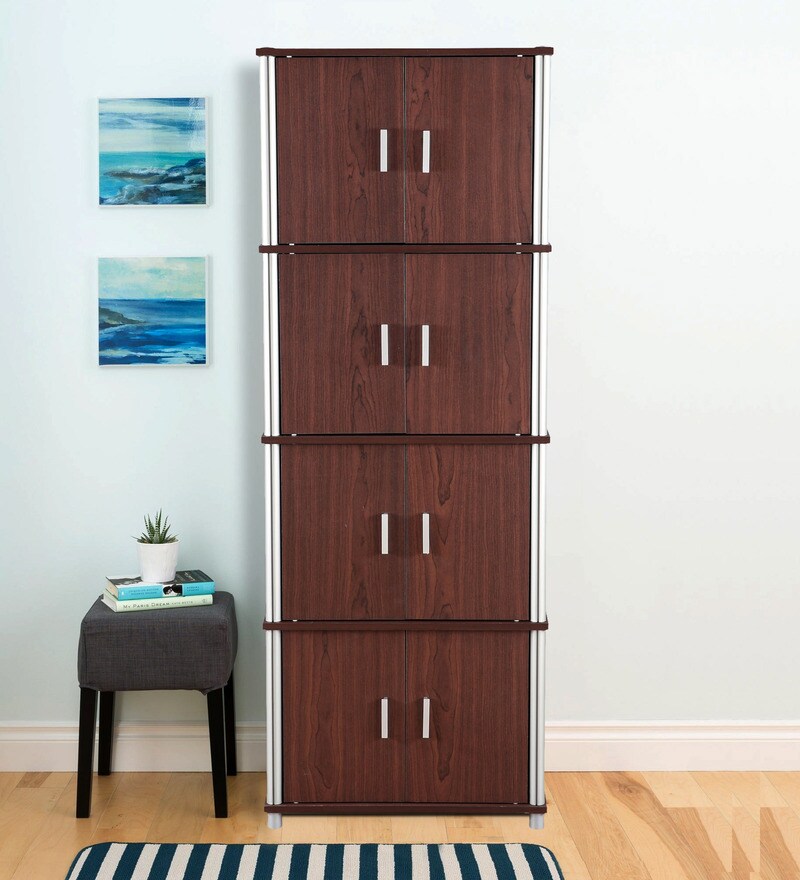 Buy Jacob 4 Tier Storage Cabinet In Cherry Brown Walnut Finish