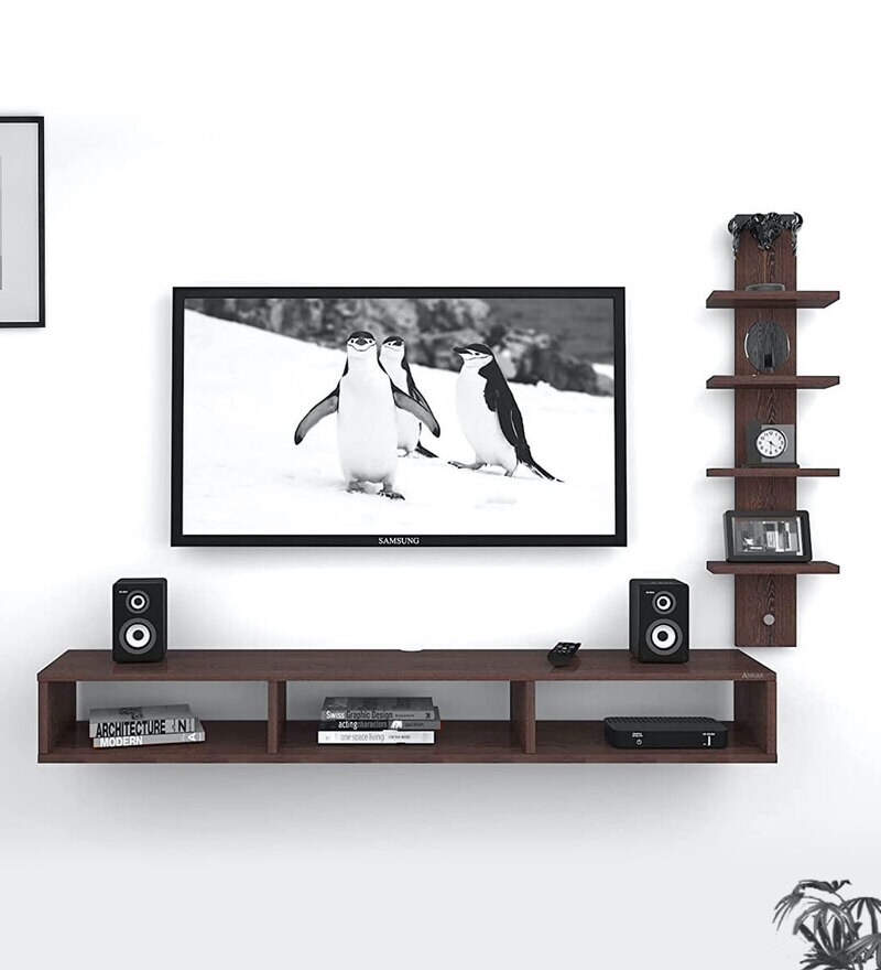 Buy Jadis Wall Mount TV Shelf For TV Upto 55\ in Wenge Finish by Anikaa
