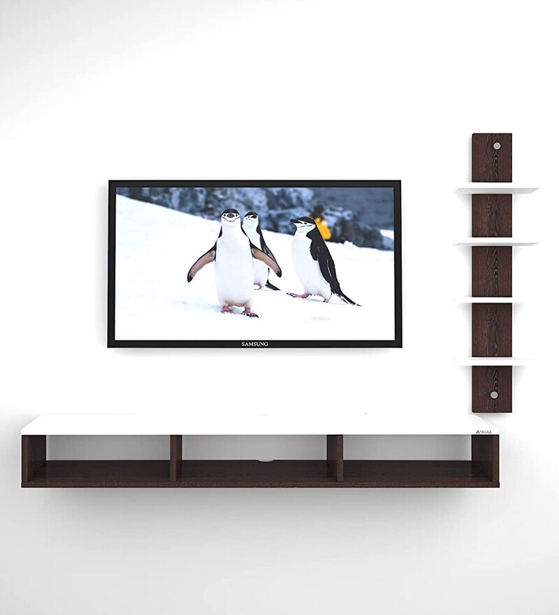 Buy Jadis Wall Mount TV Shelf For TV Upto 55\ in Wenge White Finish by
