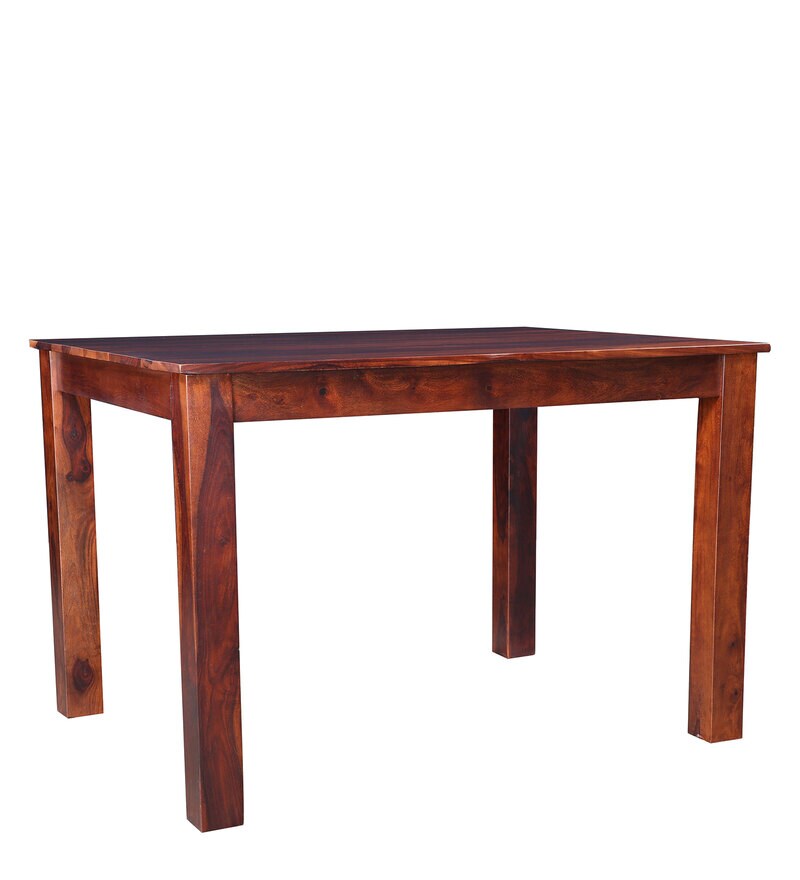 Buy Jaxon Sheesham Wood 4 Seater Large Dining Table in Teak Finish by
