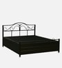 Jace Metal Queen Size Bed With Hydraulic Storage  In Black Colour