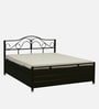 Jace Metal Queen Size Bed With Hydraulic Storage  In Black Colour
