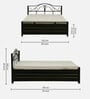 Jace Metal Queen Size Bed With Hydraulic Storage  In Black Colour