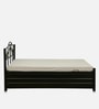 Jace Metal Queen Size Bed With Hydraulic Storage  In Black Colour