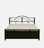 Jace Metal Queen Size Bed With Hydraulic Storage  In Black Colour
