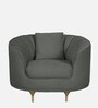 Jacinth Fabric 1 Seater Sofa In Pebble Grey Colour