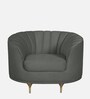 Jacinth Fabric 1 Seater Sofa In Pebble Grey Colour