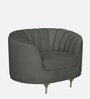 Jacinth Fabric 1 Seater Sofa In Pebble Grey Colour