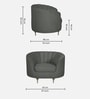 Jacinth Fabric 1 Seater Sofa In Pebble Grey Colour