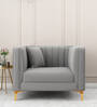 Jack Velvet 1 Seater Sofa Light Grey Colour