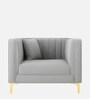 Jack Velvet 1 Seater Sofa Light Grey Colour