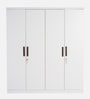 Jacklin 4 Door Wardobe In Frosty White And Brown Finish