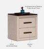 Jacklin Bed Side Table In Beige Finish