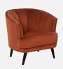 Lagoa Velvet Barrel Chair in Rust Brown Colour