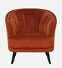 Lagoa Velvet Barrel Chair in Rust Brown Colour