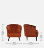 Lagoa Velvet Barrel Chair in Rust Brown Colour