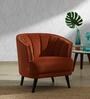 Lagoa Velvet Barrel Chair in Rust Brown Colour