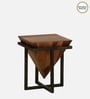 Jaco Sheesham Wood Metal Square Coffee Table in Scratch Resistant Provincial Teak Finish