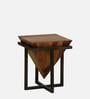 Jaco Sheesham Wood Metal Square Coffee Table in Scratch Resistant Provincial Teak Finish