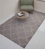 Grey Wool Trellis 5 x 8 Feet Hand Woven Carpet