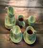 Green Jade Delight Fine Porcelain Tea Set of 6