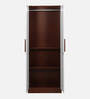 Jaguar 2 Door Wardrobe  In Sapeli & Frosty White Colour With Locker