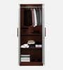 Jaguar 2 Door Wardrobe  In Sapeli & Frosty White Colour With Locker
