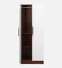 Jaguar 2 Door Wardrobe  In Sapeli & Frosty White Colour With Locker