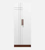 Jaguar 2 Door Wardrobe  In Sapeli & Frosty White Colour With Locker
