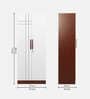 Jaguar 2 Door Wardrobe  In Sapeli & Frosty White Colour With Locker