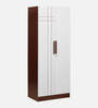 Jaguar 2 Door Wardrobe  In Sapeli & Frosty White Colour With Locker