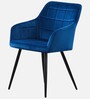 Jaikpa Velvet Fabric Dining Chair In Blue Colour