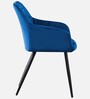 Jaikpa Velvet Fabric Dining Chair In Blue Colour