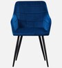 Jaikpa Velvet Fabric Dining Chair In Blue Colour