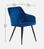 Jaikpa Velvet Fabric Dining Chair In Blue Colour