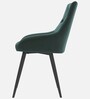 Jaikpa Velvet Fabric Dining Chair In Green Colour