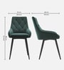 Jaikpa Velvet Fabric Dining Chair In Green Colour