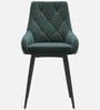Jaikpa Velvet Fabric Dining Chair In Green Colour