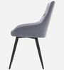 Jaikpa Velvet Fabric Dining Chair In Grey Colour