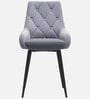 Jaikpa Velvet Fabric Dining Chair In Grey Colour