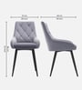 Jaikpa Velvet Fabric Dining Chair In Grey Colour