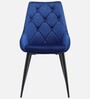 Jaikpa Velvet Fabric Dining Chair Without Armrest In Blue Colour