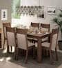 Jaine 6 Seater Dining Set in Brown Finish