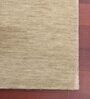 Beige Solid Wool 4 ft x 6 ft Hand Woven Carpet