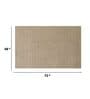 Beige Solid Wool 4 ft x 6 ft Hand Woven Carpet