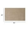 Beige Solid Wool 5 ft x 7 ft Hand Woven Carpet