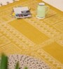Jaipuri Handprinted Block Print Cotton 3x5 ft Rug Honey Mustard
