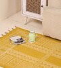 Jaipuri Handprinted Block Print Cotton 3x5 ft Rug Honey Mustard
