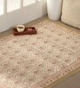 Jaipuri Handprinted Block Print Cotton 3x5 ft Rug Ivory and Rust